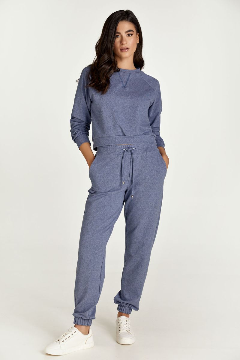 Melange Stretch-Jersey Jogginghose