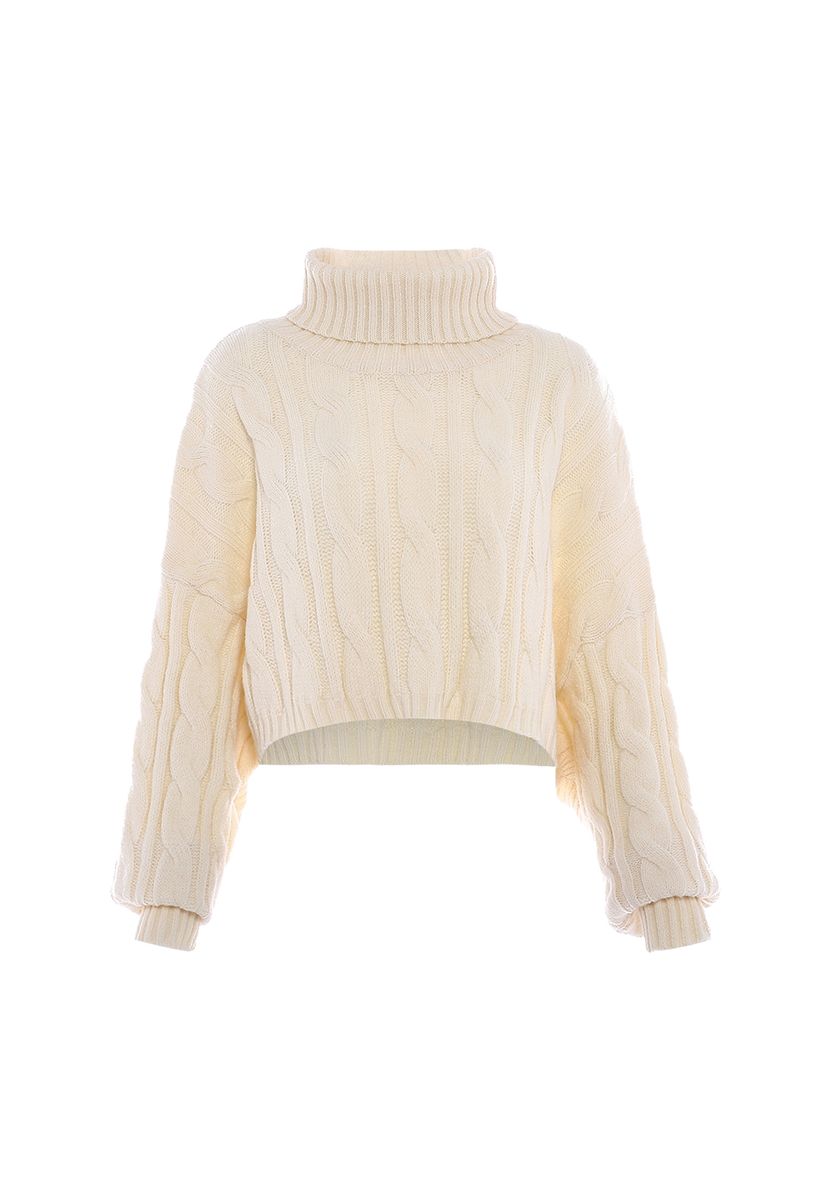 Mymo Rollkragenpullover Damen Wollweiß