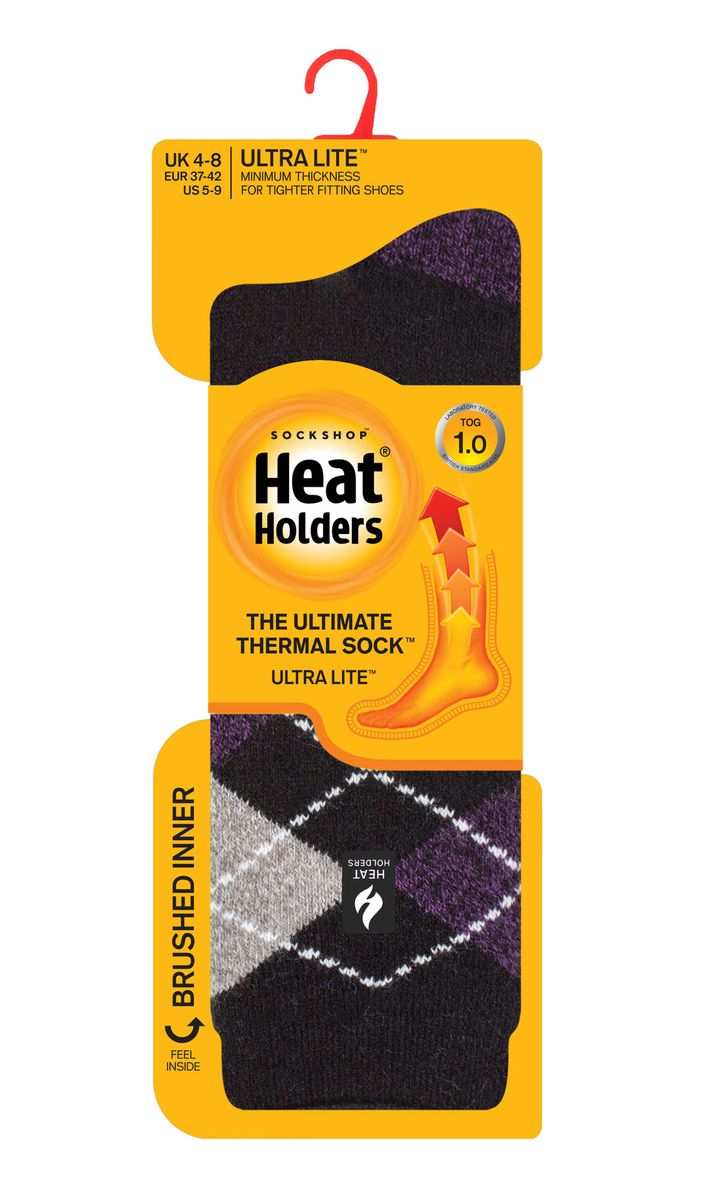 Thermosocken mit klassischem Rautenmuster