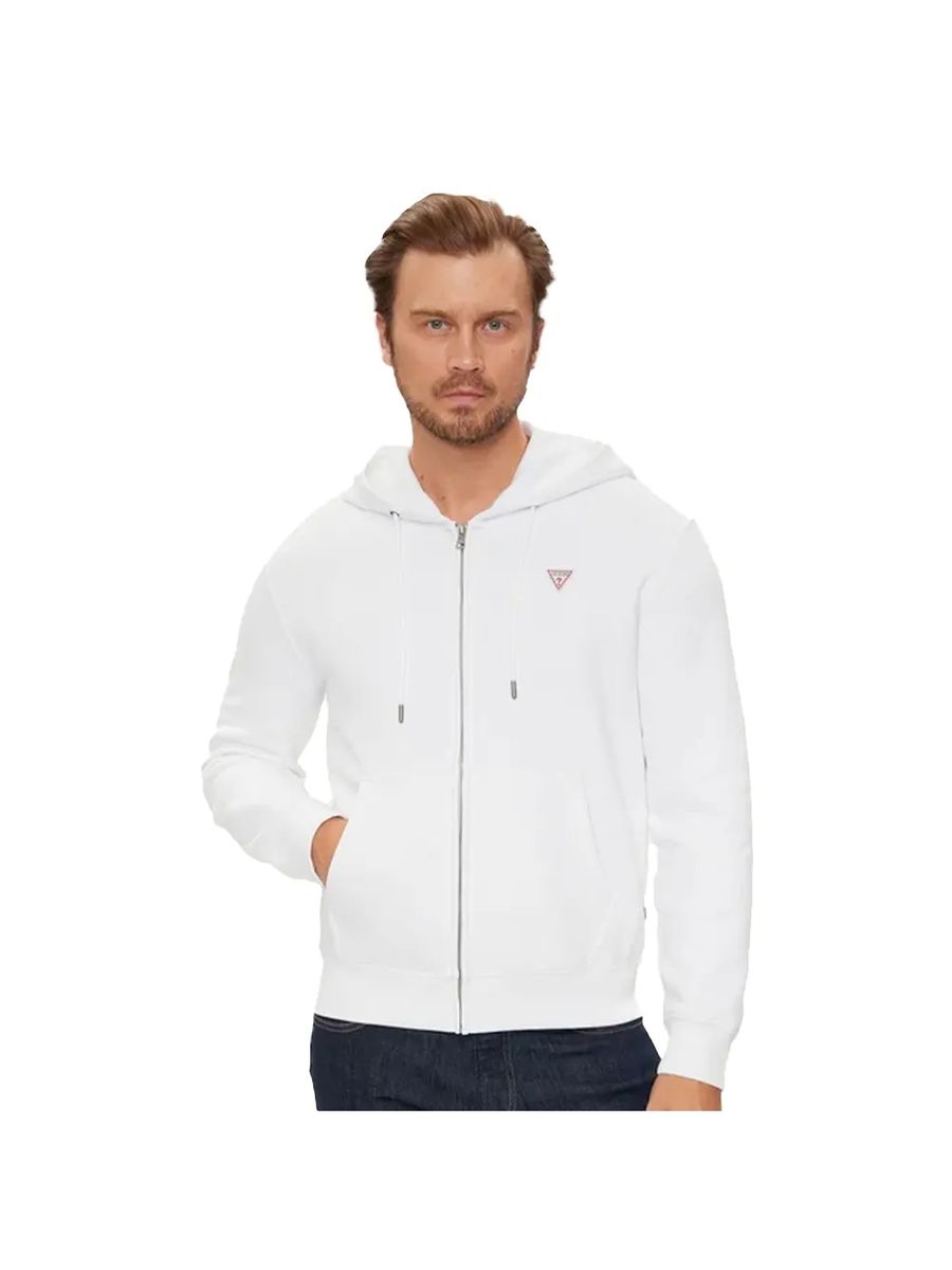 Herren Baumwoll-Kapuzenpullover mit Reißverschluss und Logo