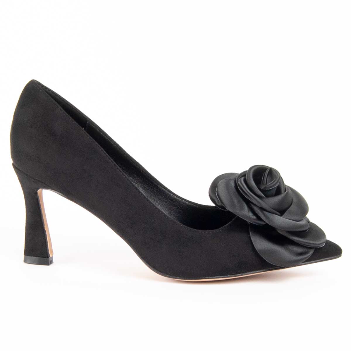 Schwarze Wildleder Pumps mit Absatz