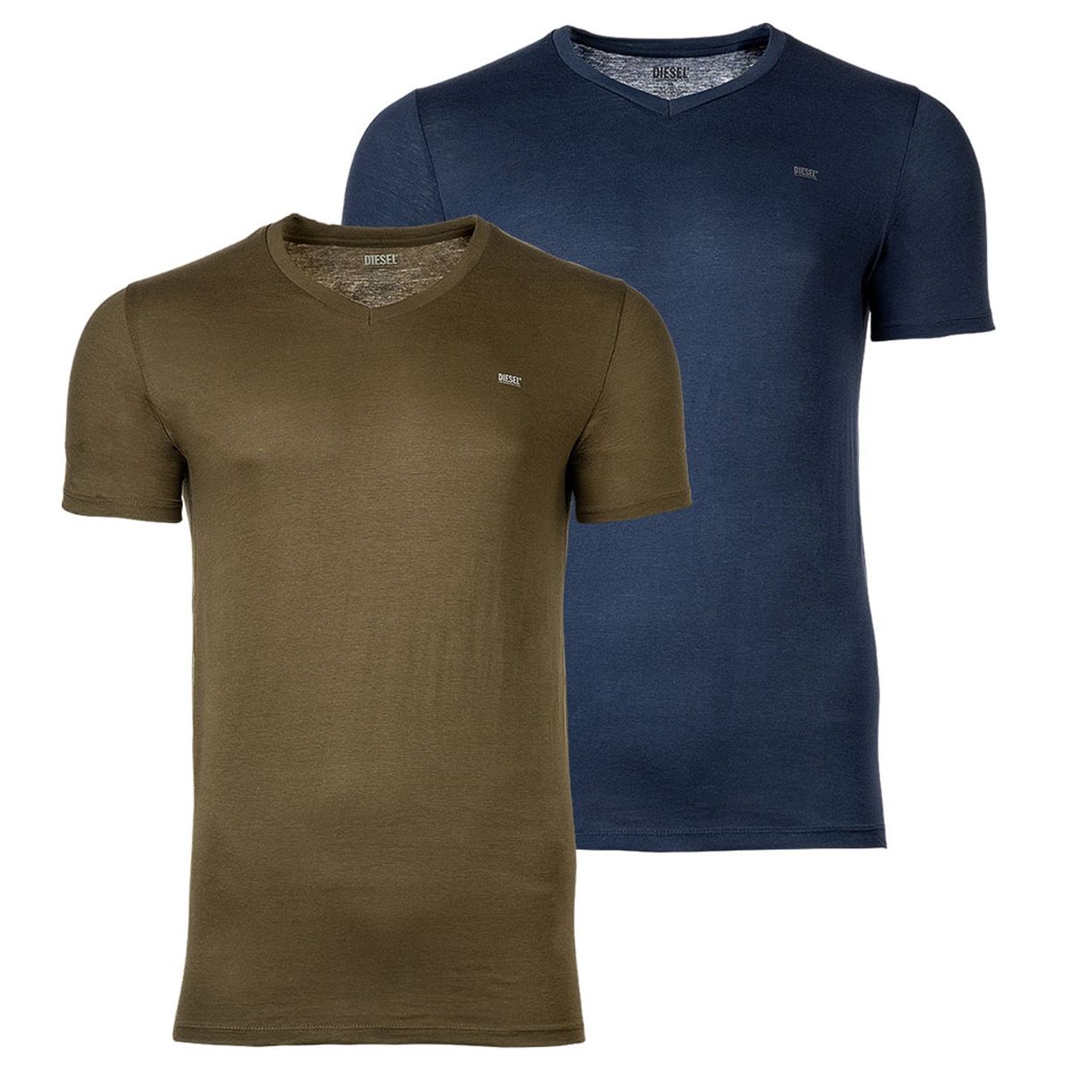 Klassisches V-Ausschnitt Baumwoll T-Shirt Doppelpack