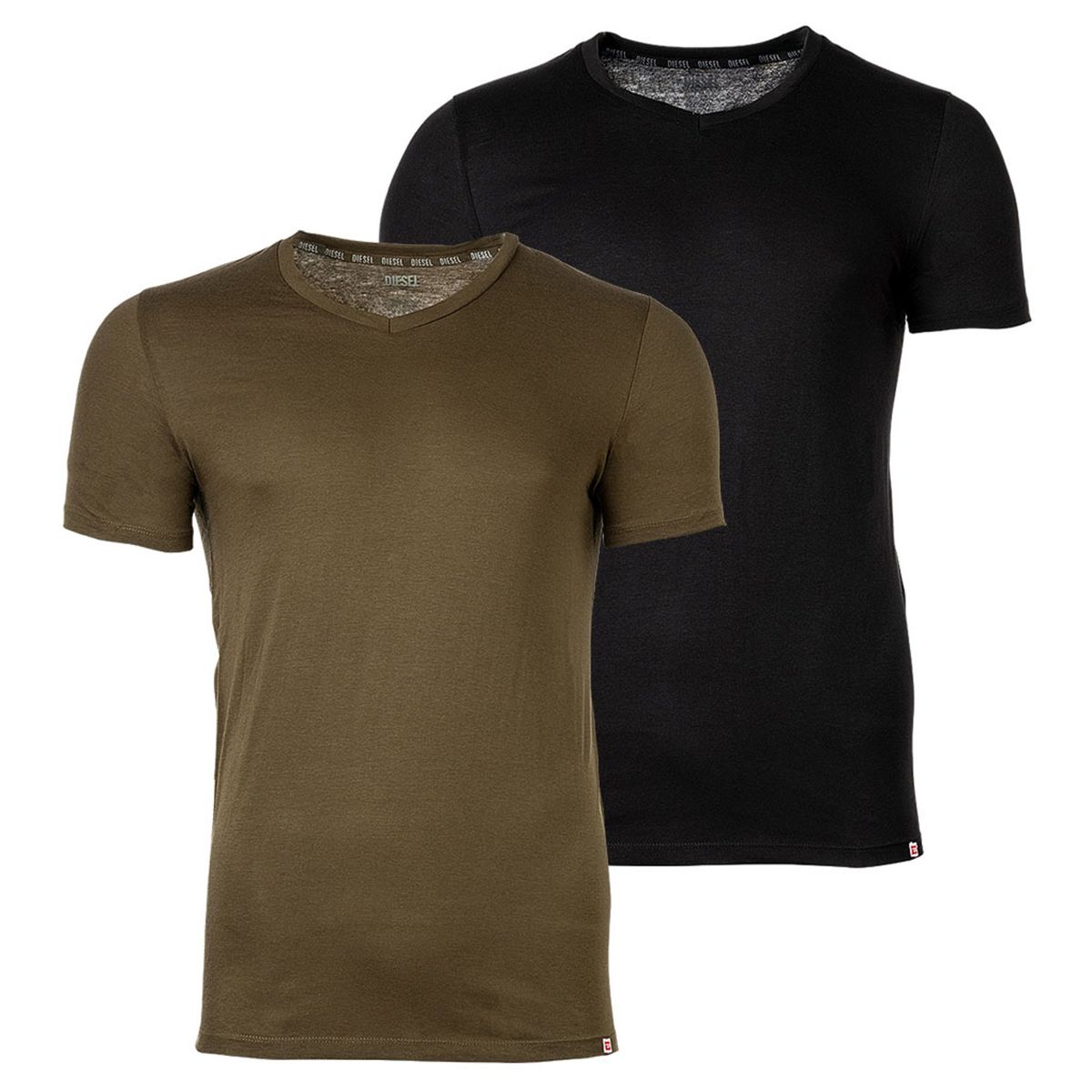 Klassisches V-Ausschnitt Baumwoll T-Shirt Doppelpack