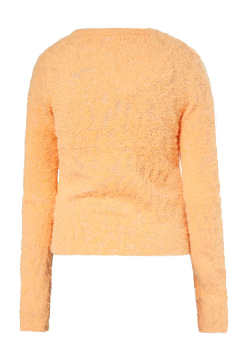 Flauschiger Crewneck-Pullover mit Tiermuster