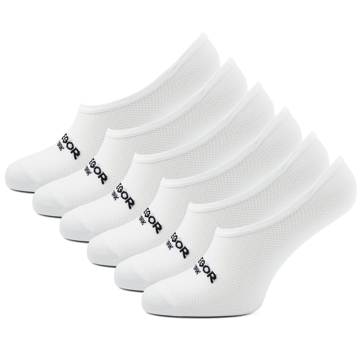 Weiße, unsichtbare Sneakersocken 6er-Pack