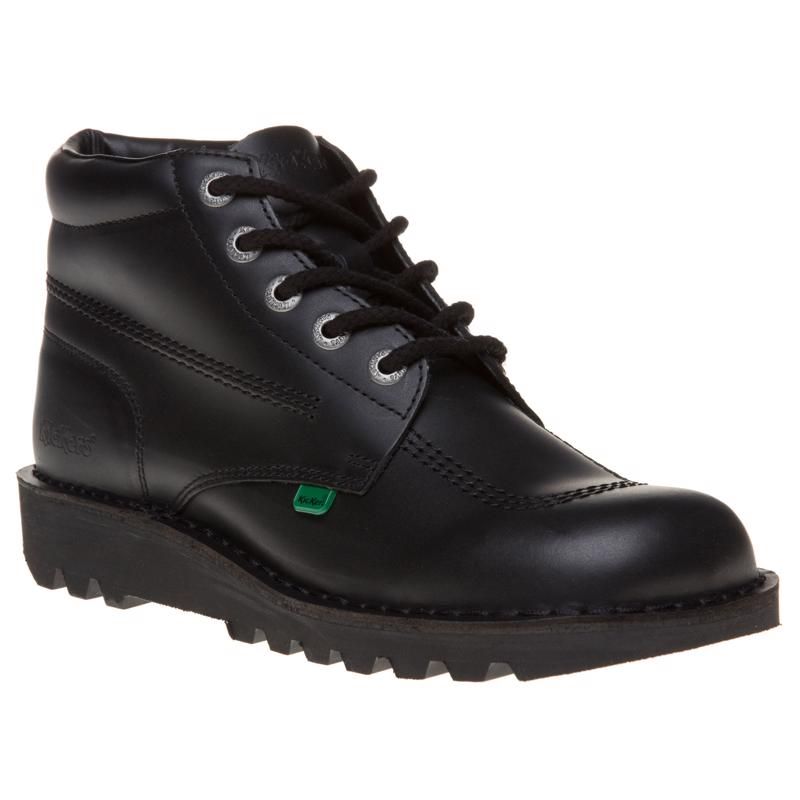 Schwarze Schnürstiefelette aus Leder