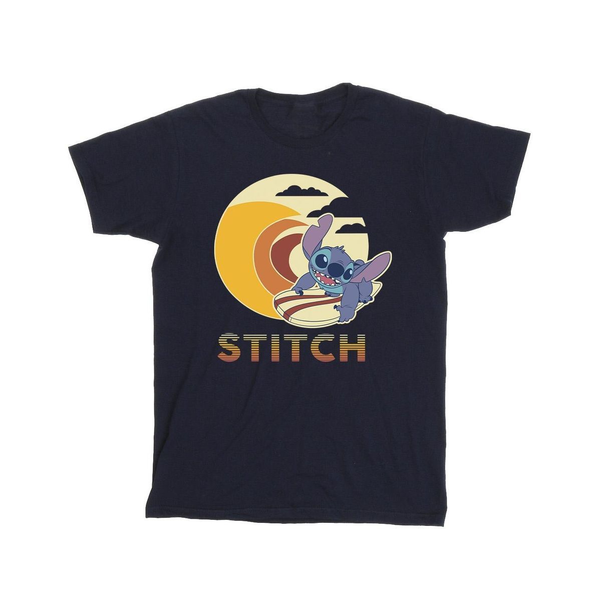 Stitch Surf Grafik T-Shirt