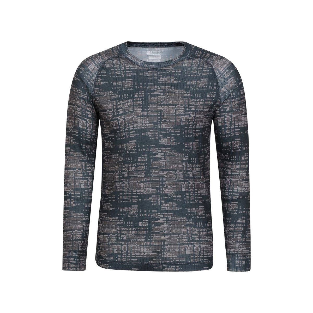 Mountain Warehouse Herren Talus gedruckt Langarm-Thermo-Top (schwarz)