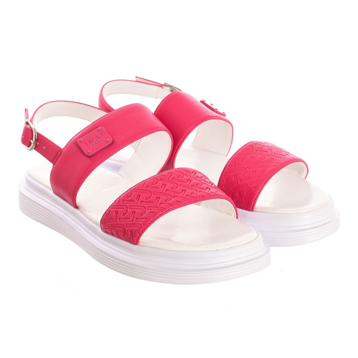 Plateau-Sandalen mit geometrischer Prägung
