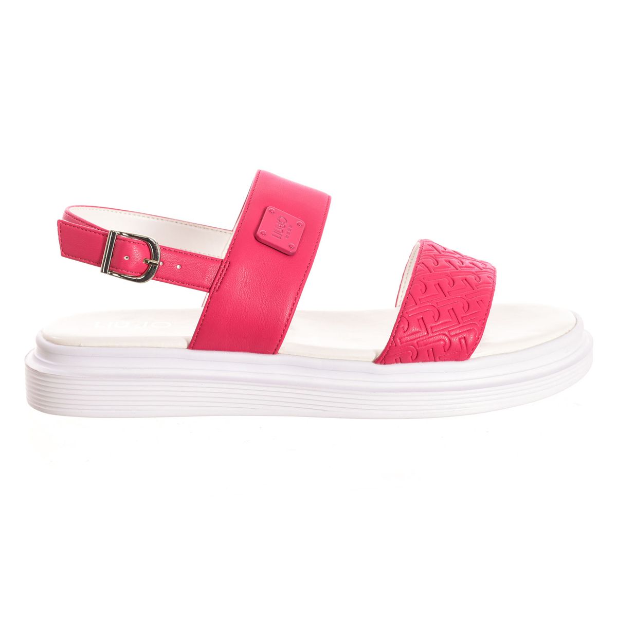 Plateau-Sandalen mit geometrischer Prägung