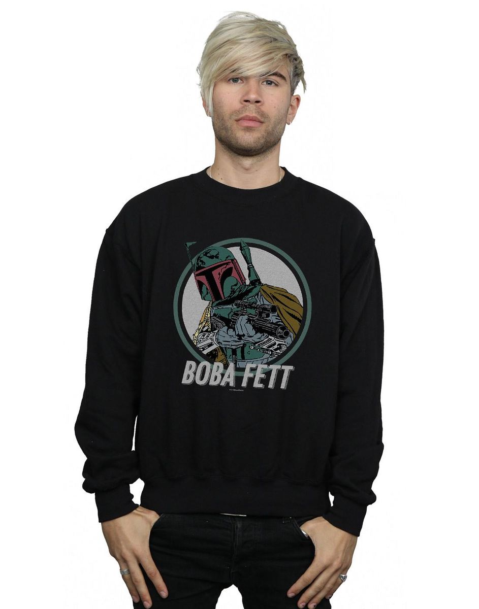 Grafik-Pullover mit Retro-Kopfgeldjäger-Print