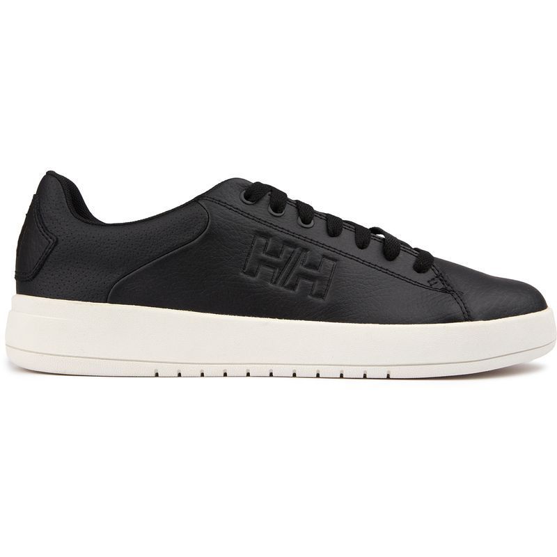 Schwarzer Leder Court Sneaker