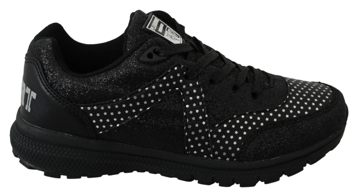 Damen Glitzer Stern Akzent Turnschuhe