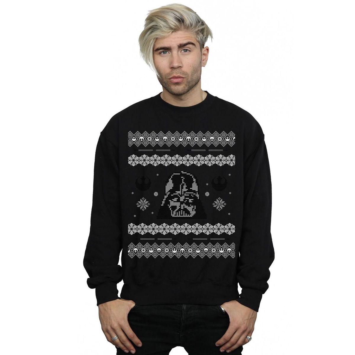 Fair-Isle-Sweatshirt mit Darth Vader