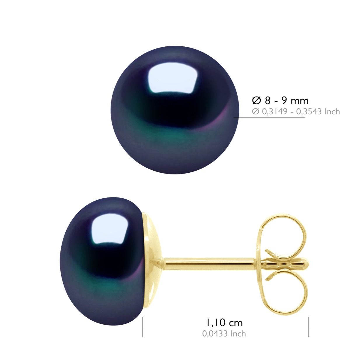 Elegante Goldene Perlenohrstecker