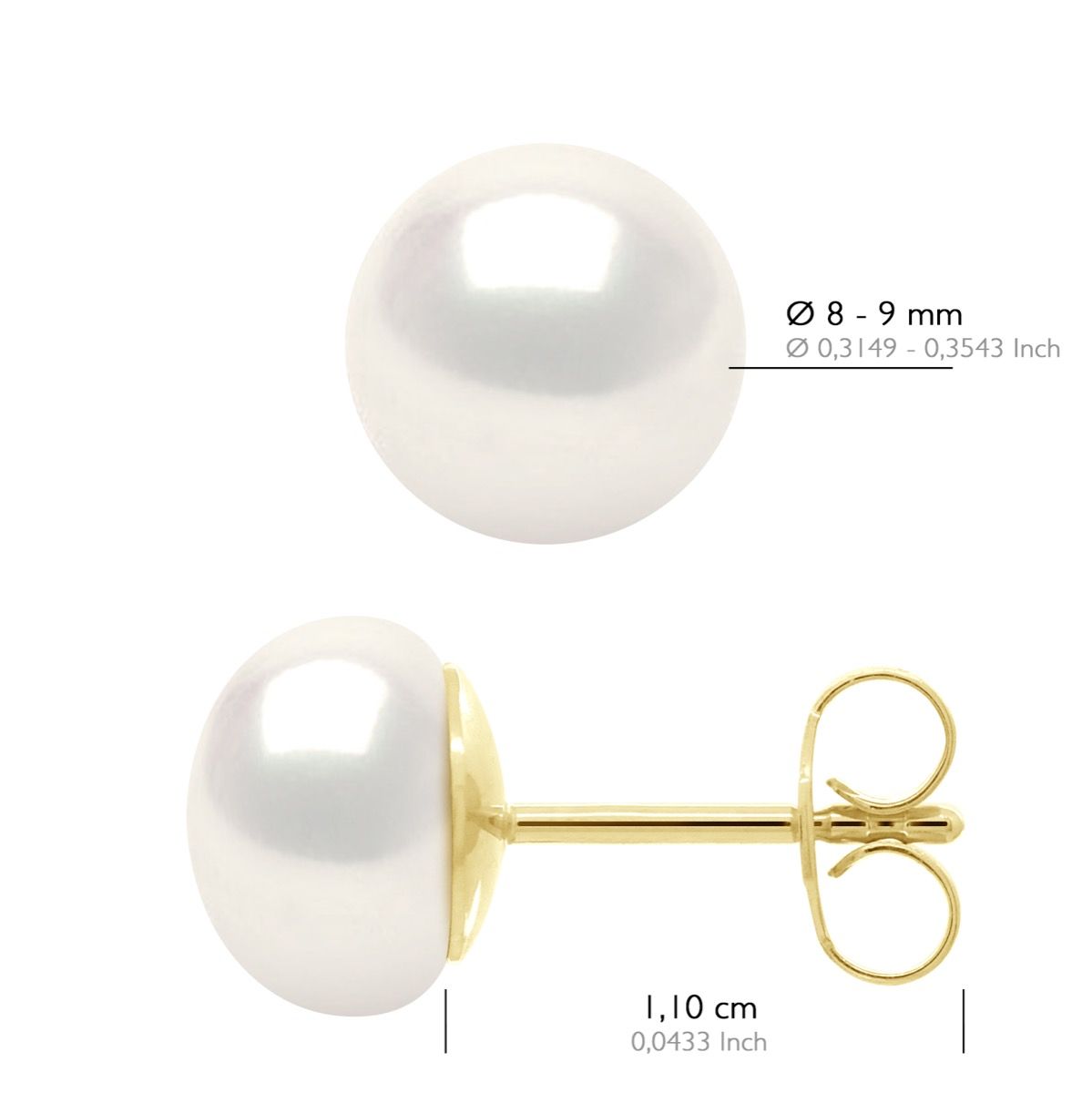 Elegante Goldene Perlenohrstecker