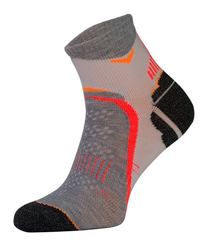 COMODO - Unisex Chaussettes Basses Running Argentees courtes Antibacteriennes - Blanc Gris