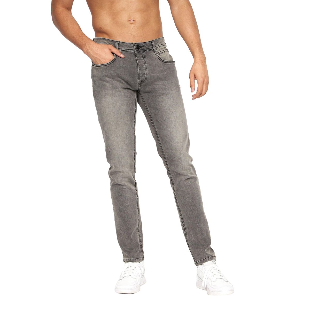 Herren Slim Fit Jeans mit Grauwäsche