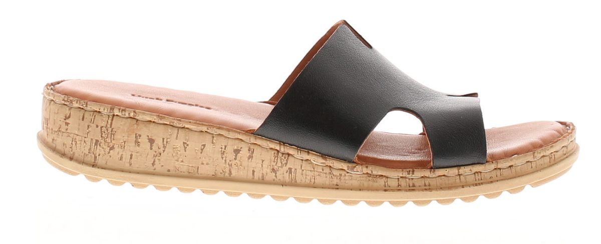 Leder-Mules mit Keilabsatz