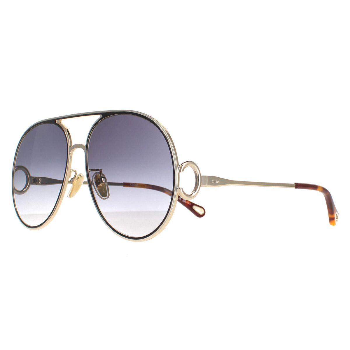 Oversized-Pilotenbrille mit grauem Farbverlauf