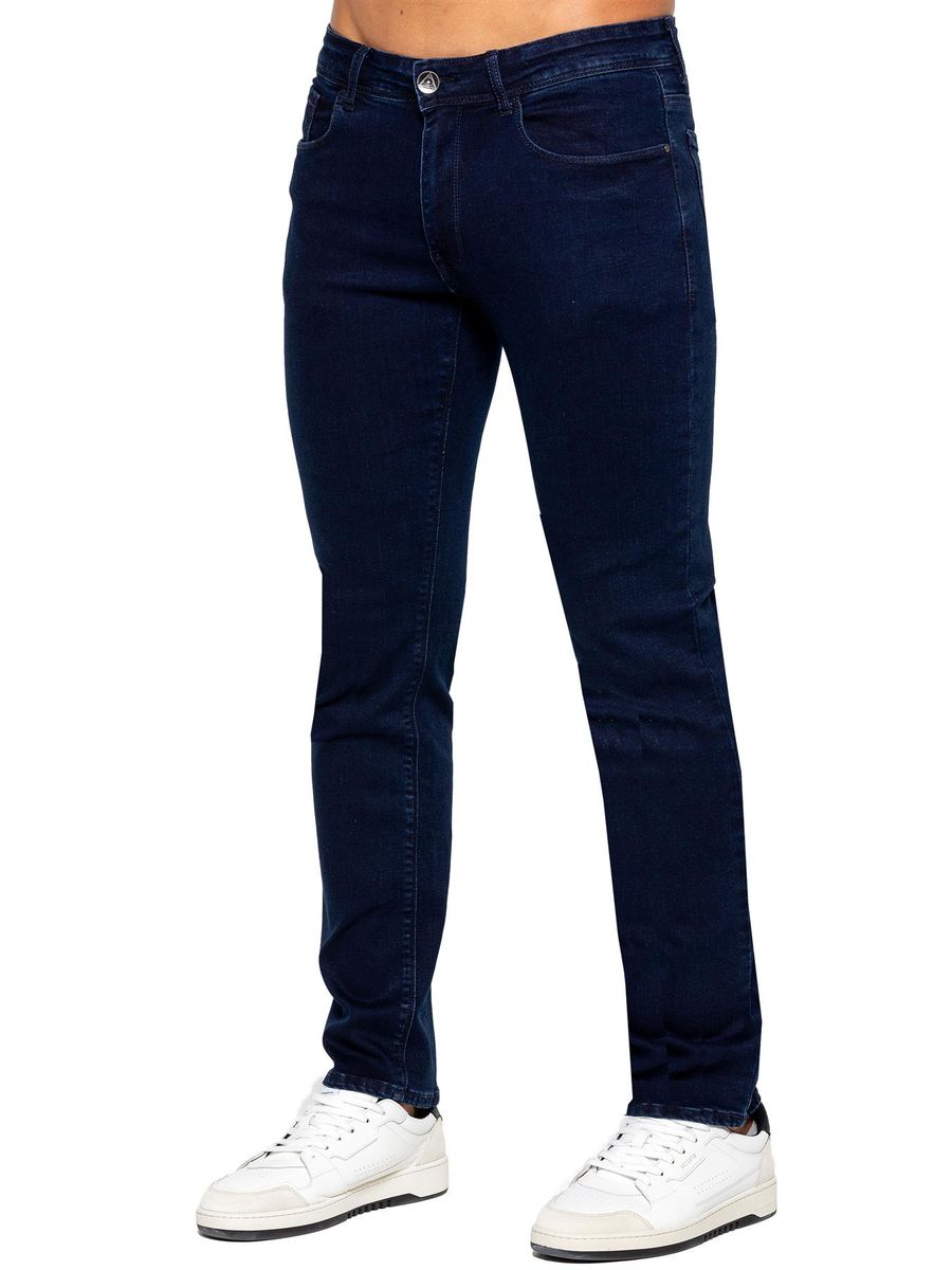 Herren Jeans mit geradem Bein, dunkle Waschung