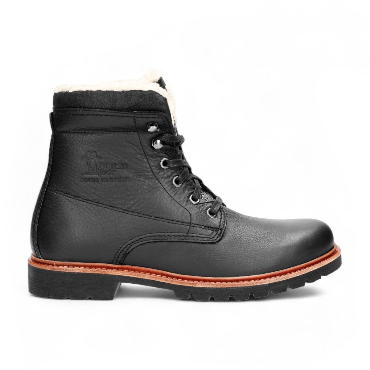 Schwarze Leder-Flieger-Kampfstiefel