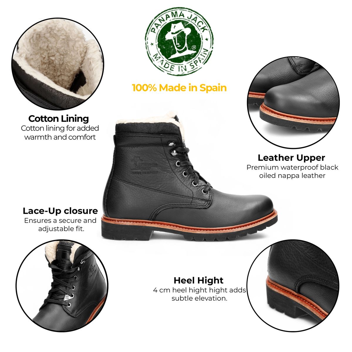 Wasserdichte Aviator-Stiefel aus Nappaleder