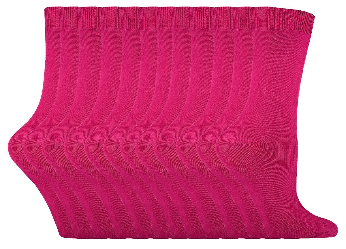 Einfarbige Damensocken mit hohem Baumwollanteil | 12 Paar Multipack | Socken-Snob | Dünne, bequeme, farbenfrohe Crew-Söckchen für Damen aus Denim