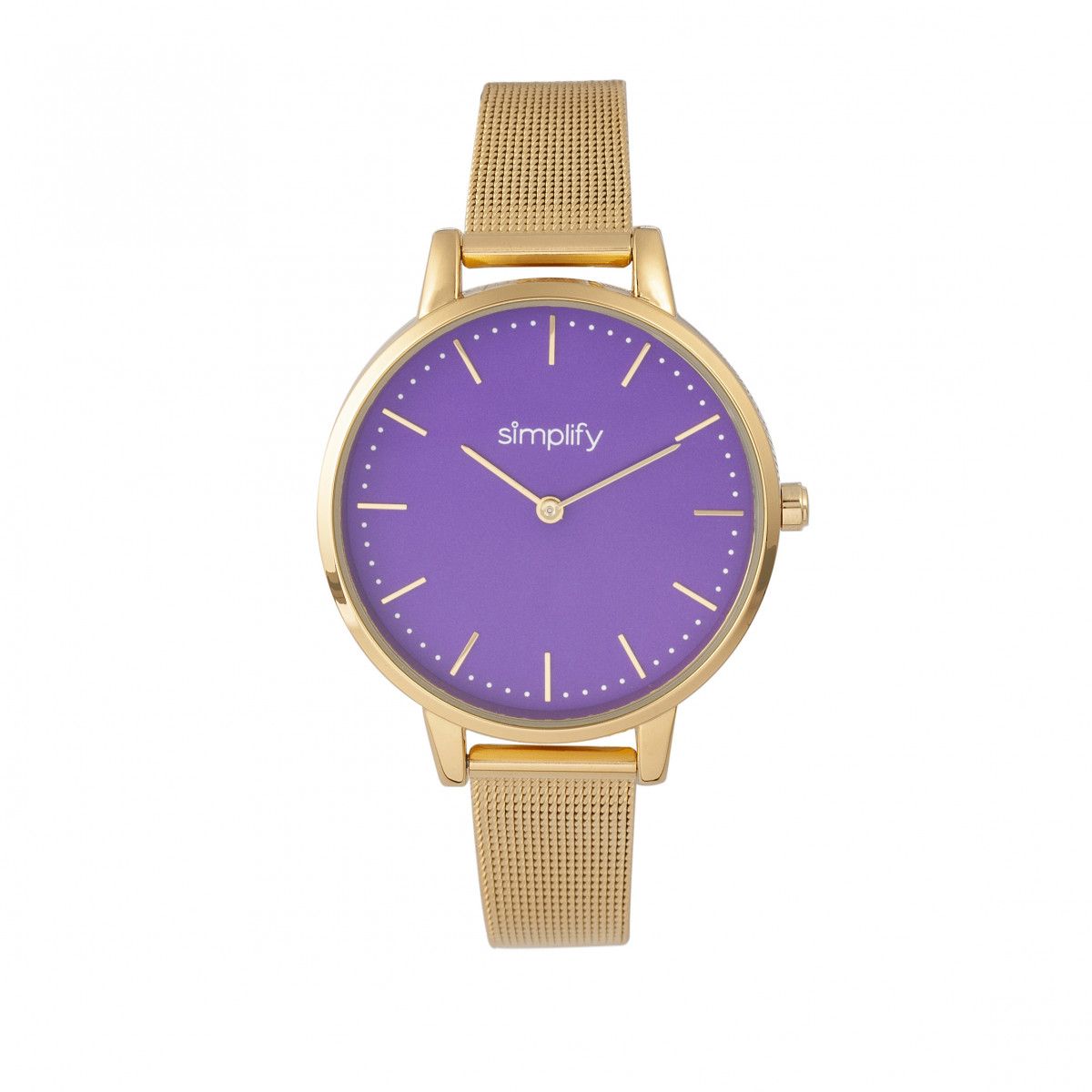 Minimalistische silberne Mesh-Armbanduhr