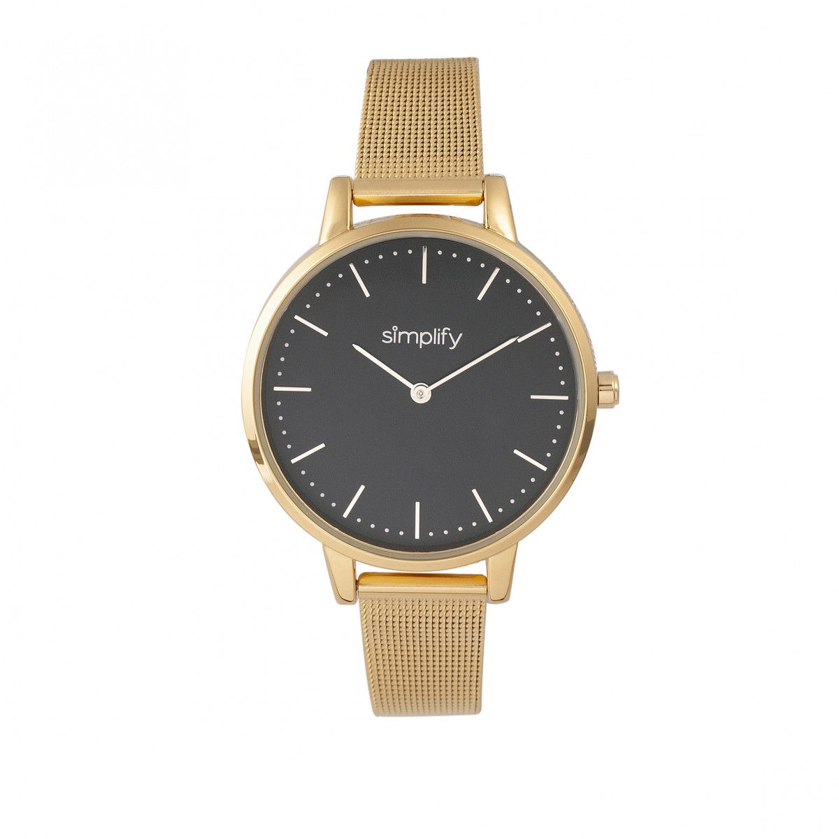 Minimalistische silberne Mesh-Armbanduhr