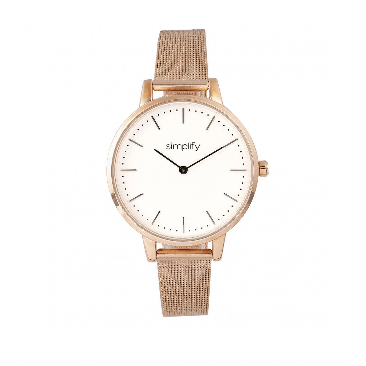 Minimalistische silberne Mesh-Armbanduhr