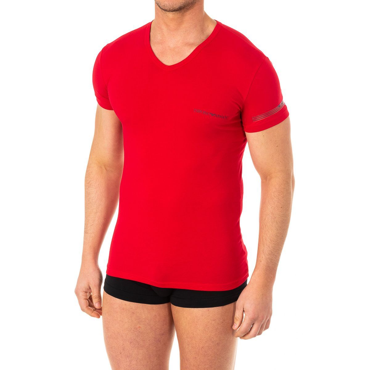 Lässiges Kurzarm-T-Shirt mit V-Ausschnitt