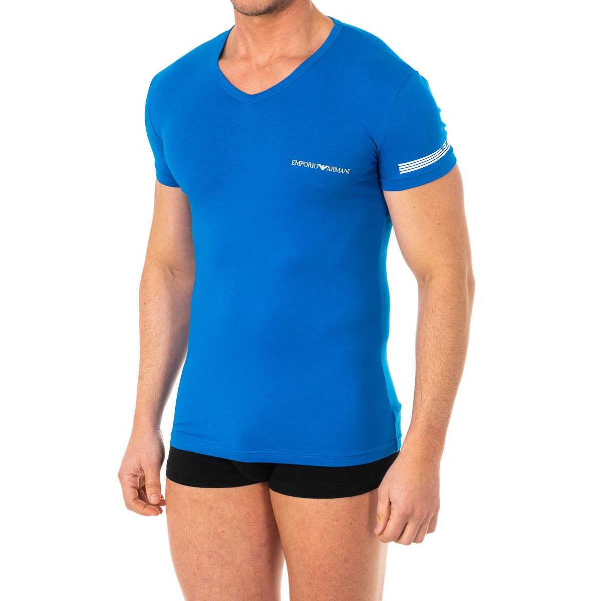 Lässiges Kurzarm-T-Shirt mit V-Ausschnitt
