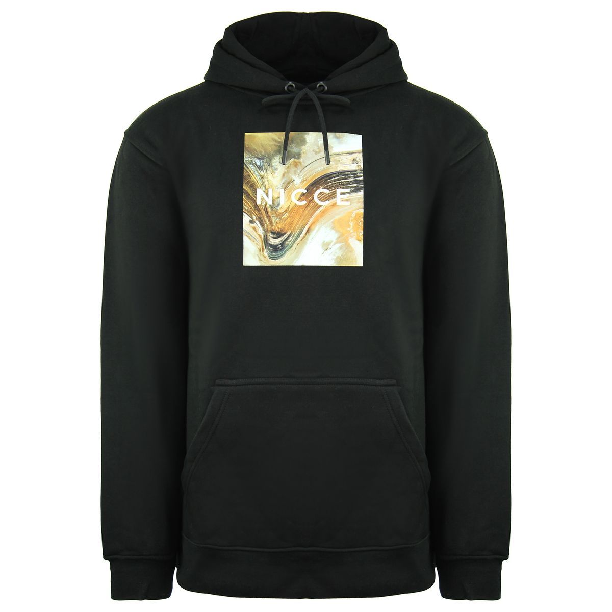 Herren Schwarzer Hoodie mit Grafikprint