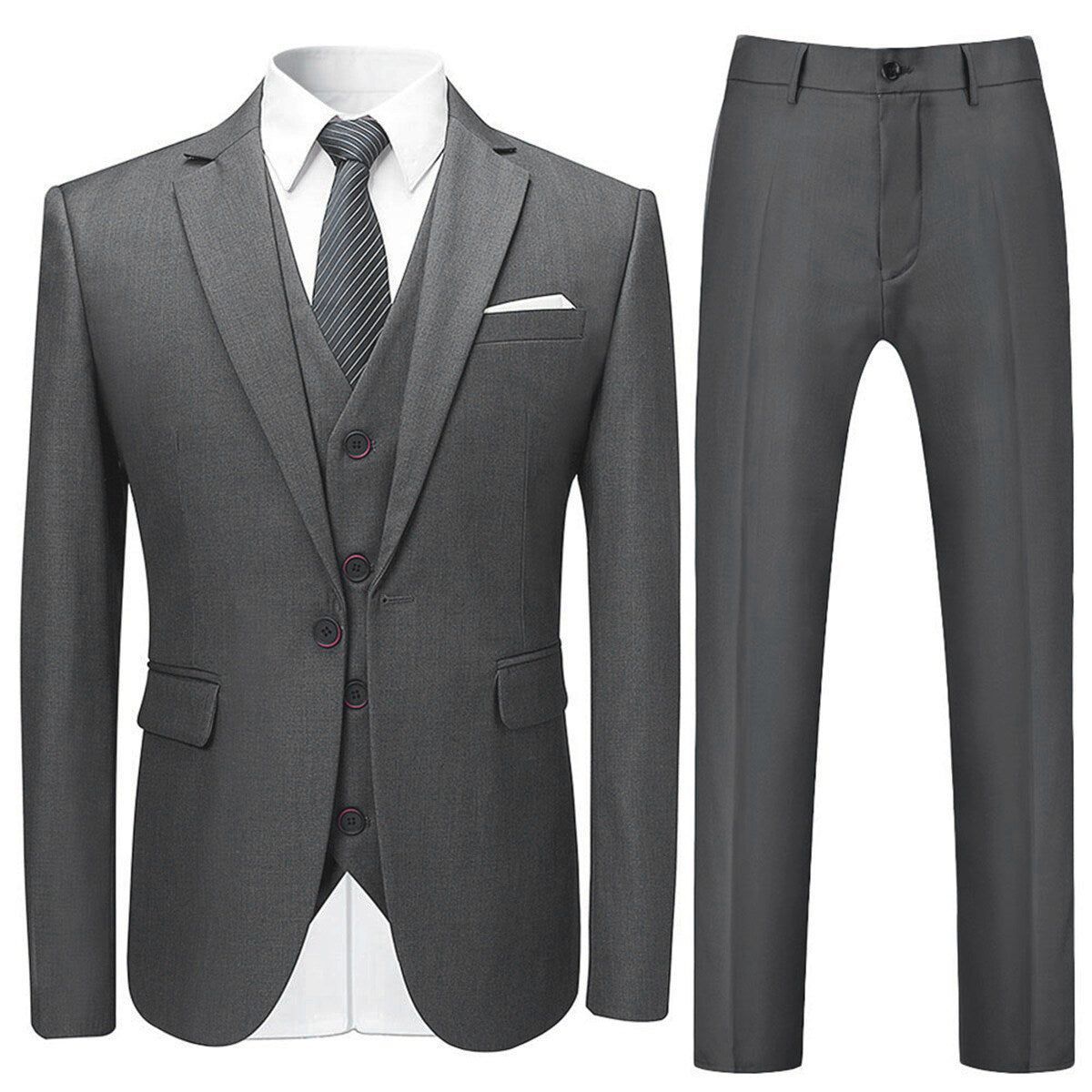 Eleganter Slim Fit 3-teiliger Anzug