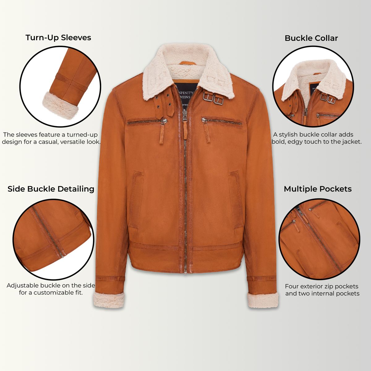 Fliegerjacke aus echtem Schafswildleder