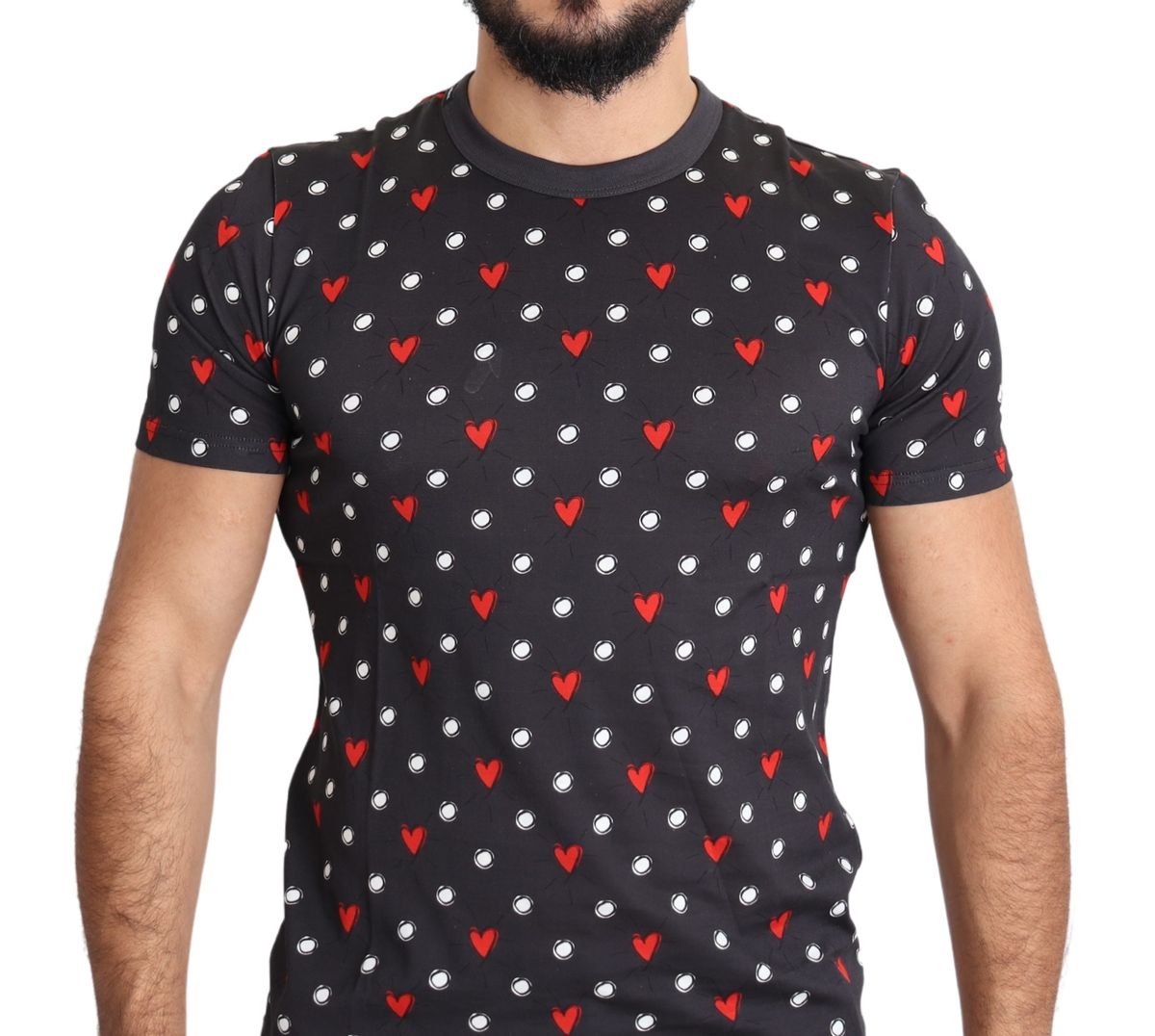 T-Shirt mit Herz- und Punktmuster
