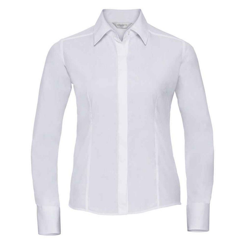 Russell Collection - Formelles Hemd für Damen Langärmlig (Weiß)