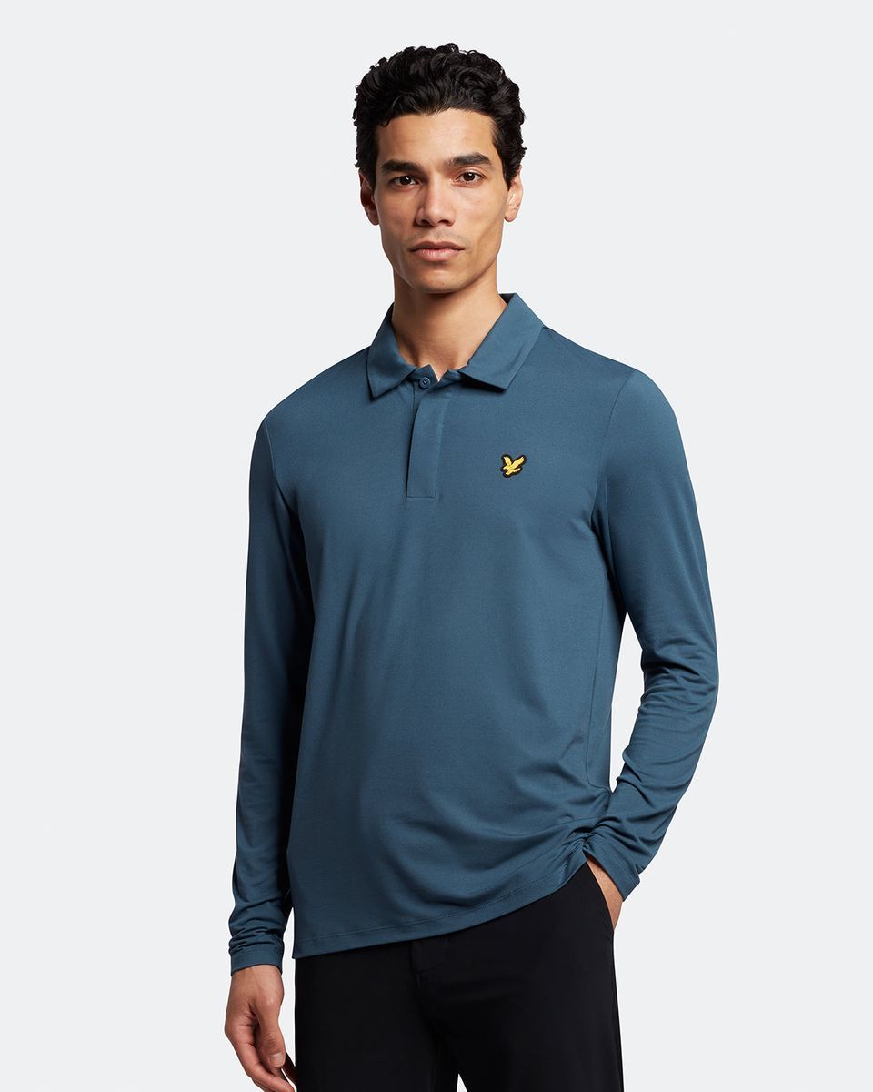Herren Langarm Poloshirt