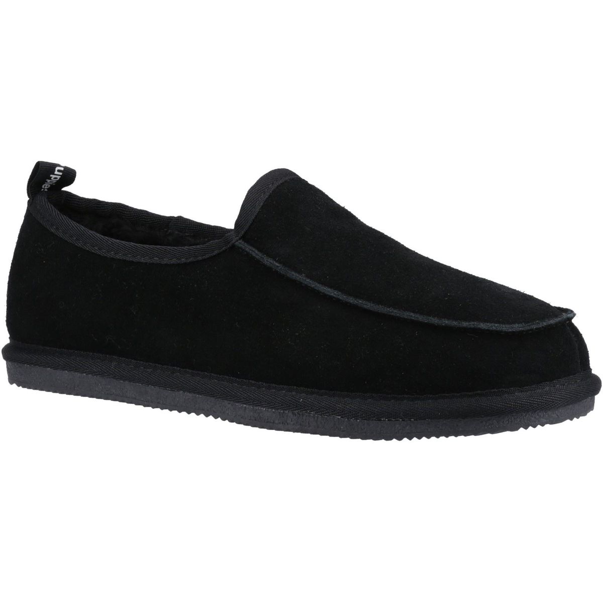 Hush Puppies Charles Wildleder Herren Schwarz Pantoffeln