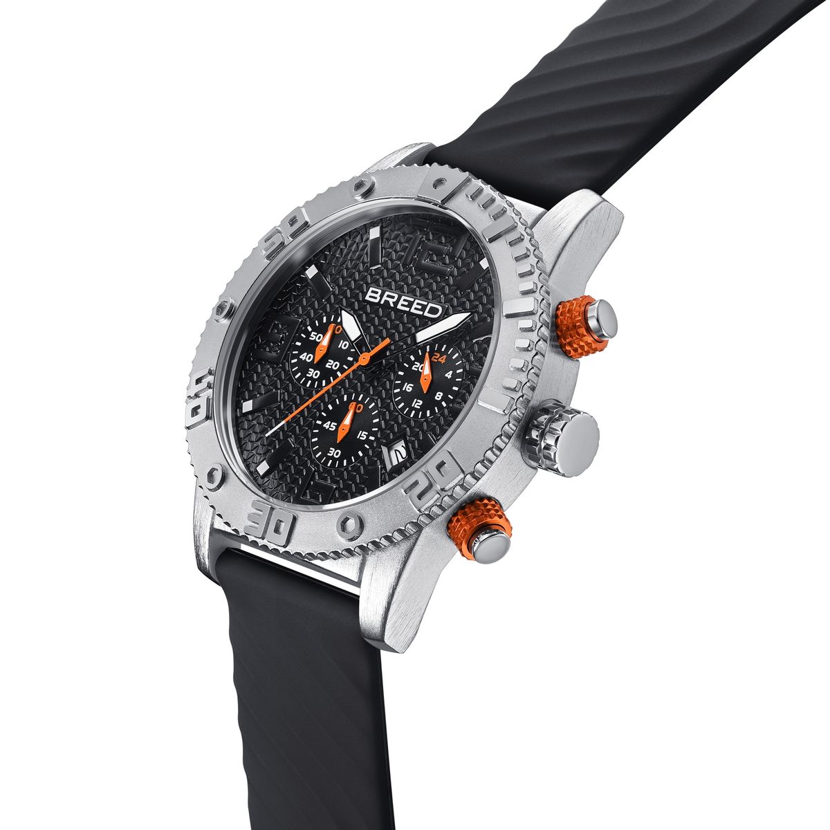 Robuste Chronographenuhr mit Silikonarmband