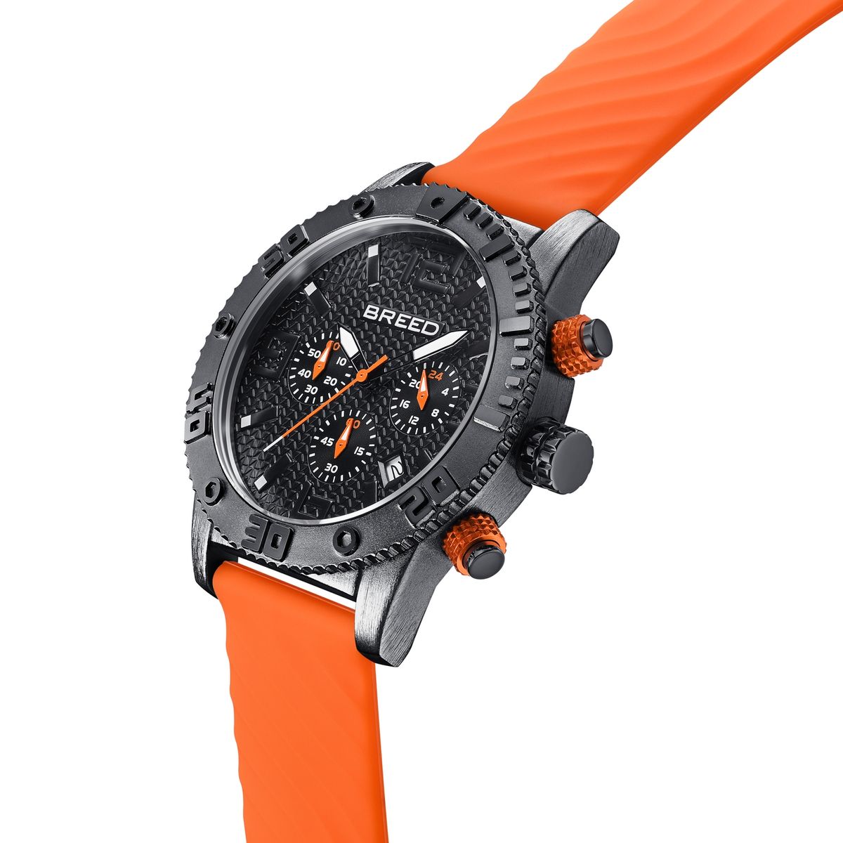 Robuste Chronographenuhr mit Silikonarmband