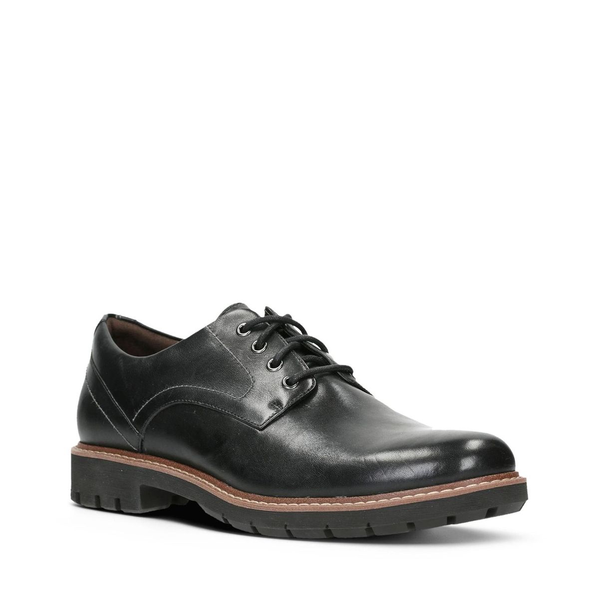 Schwarzer Derby-Lederschuh für Herren