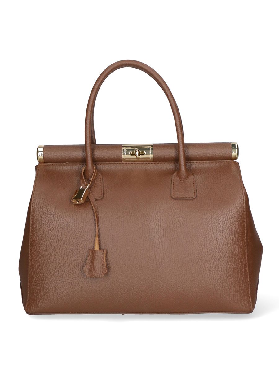 Strukturierte Leder Satchel Handtasche