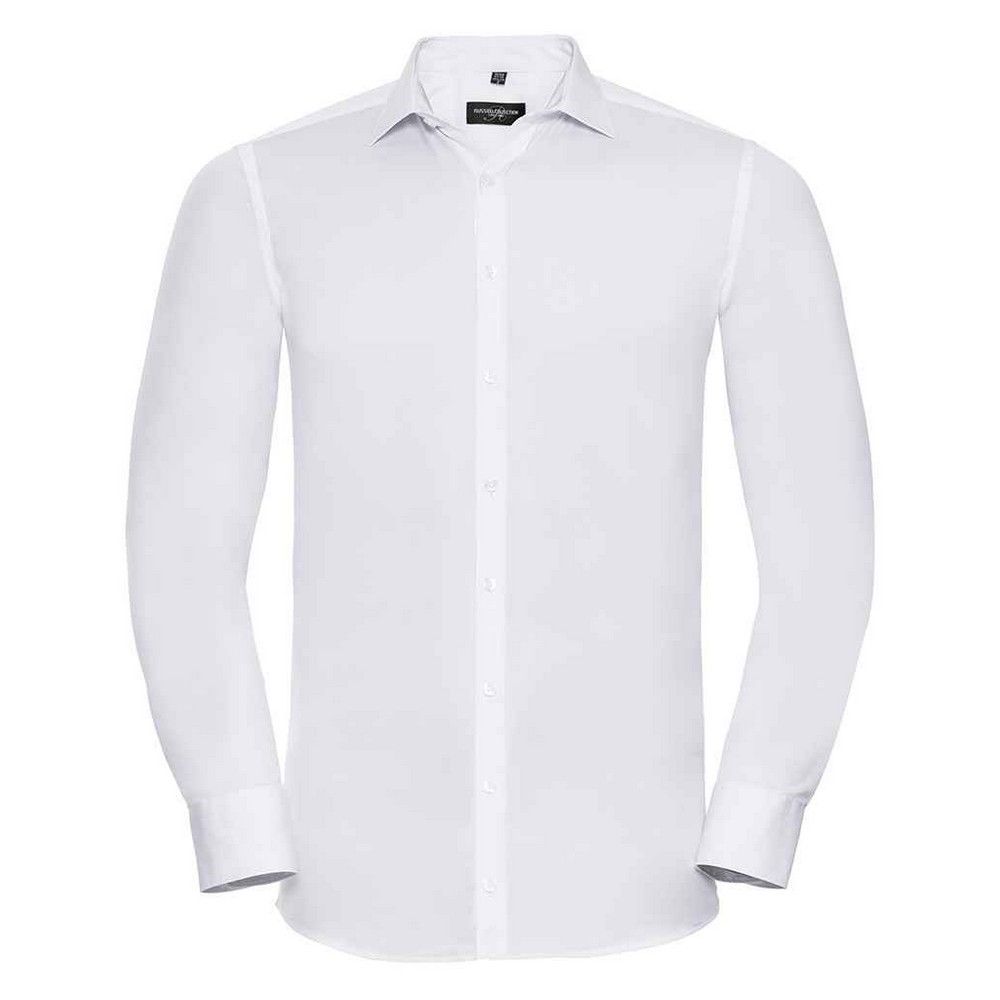 Russell Collection - "Ultimate" Formelles Hemd für Herren Langärmlig (Weiß)