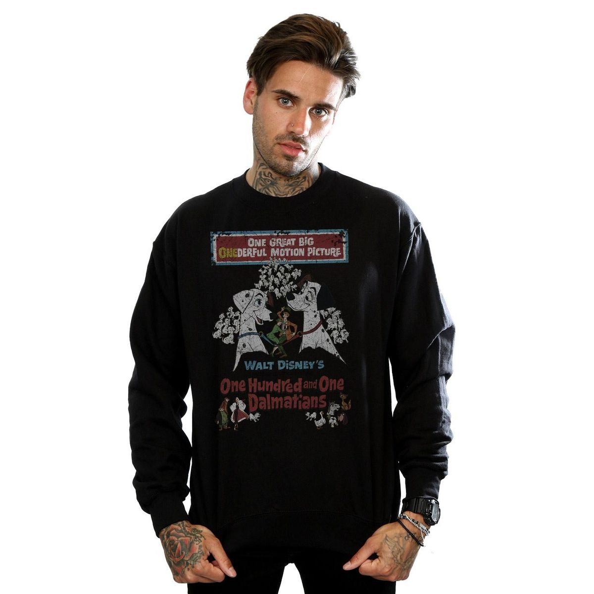 Sweatshirt mit Retro-Dalmatiner-Plakatdruck