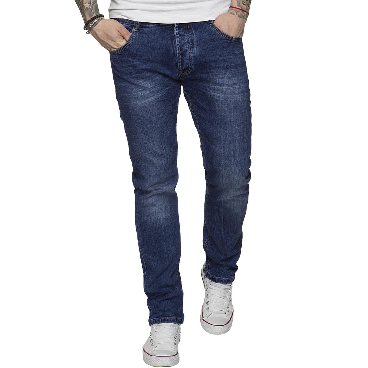 Herren Tapered Fit Stretch Jeans