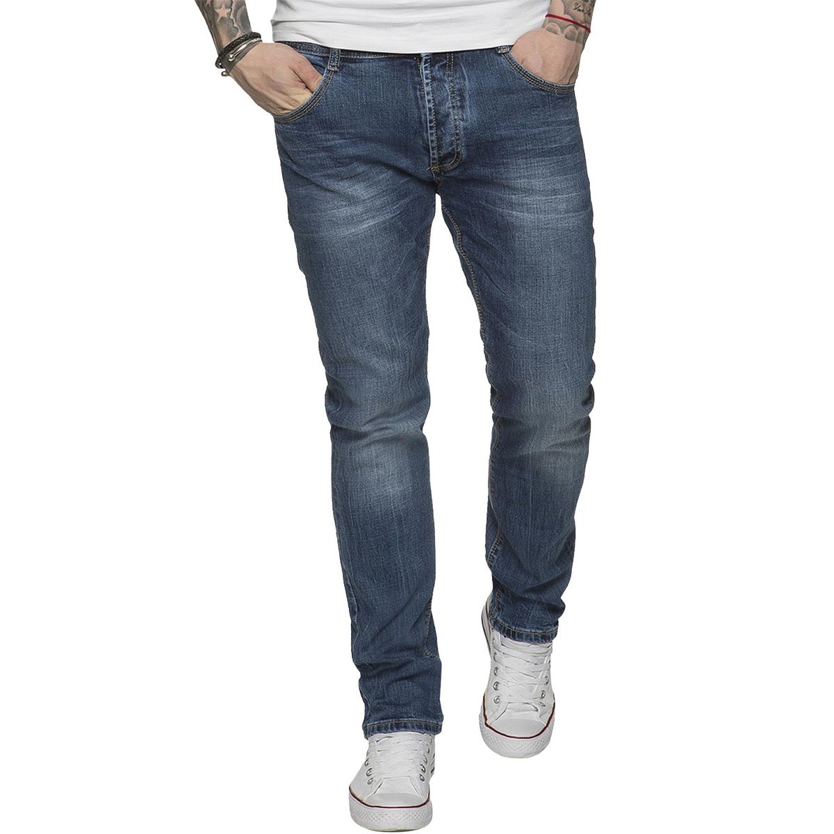 Herren Tapered Fit Stretch Jeans