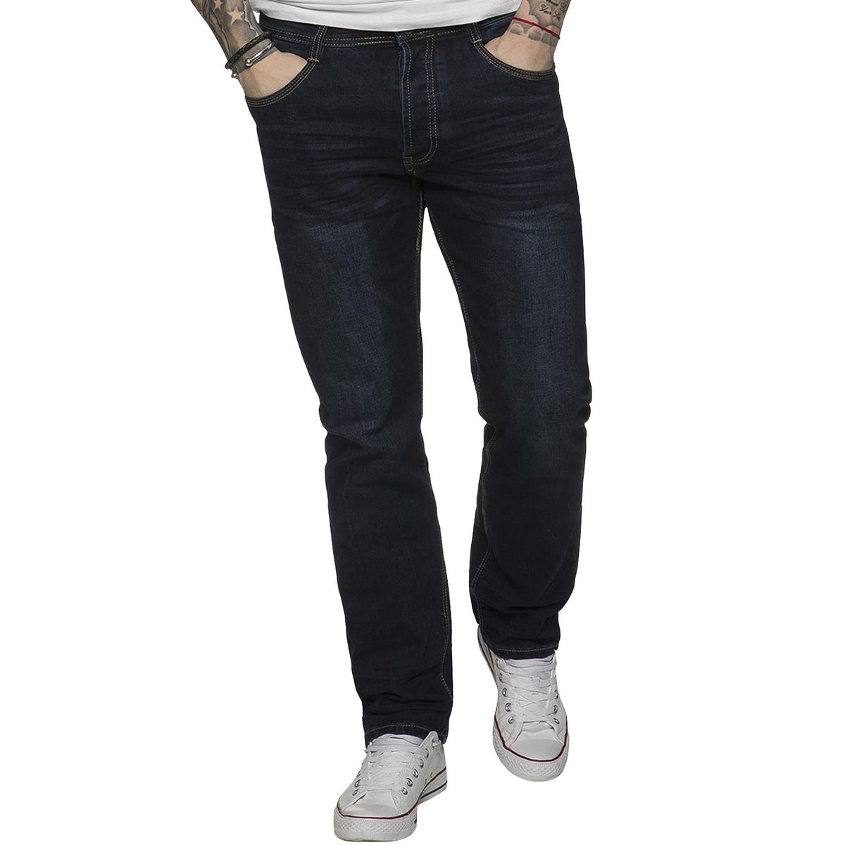 Herren Tapered Fit Stretch Jeans