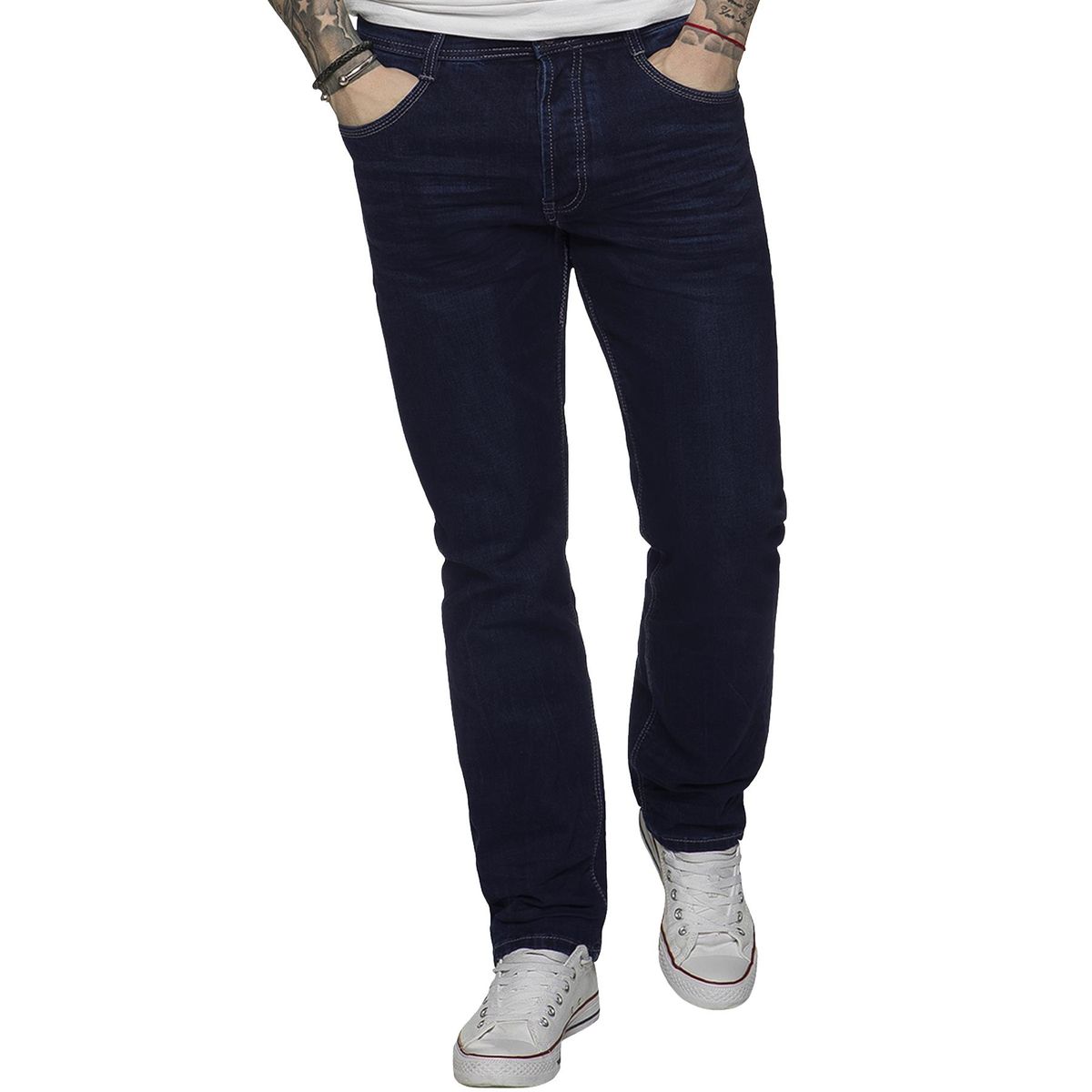 Herren Tapered Fit Stretch Jeans